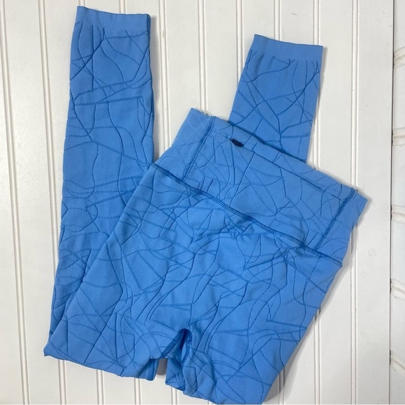 SWEATY BETTY Motion Jacquard 7/8 Leggings in Regatta Blue 112 - Picture 8 of 10